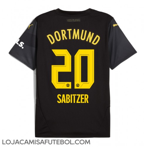 Camisa de Futebol Borussia Dortmund Marcel Sabitzer #20 Equipamento Secundário 2024-25 Manga Curta